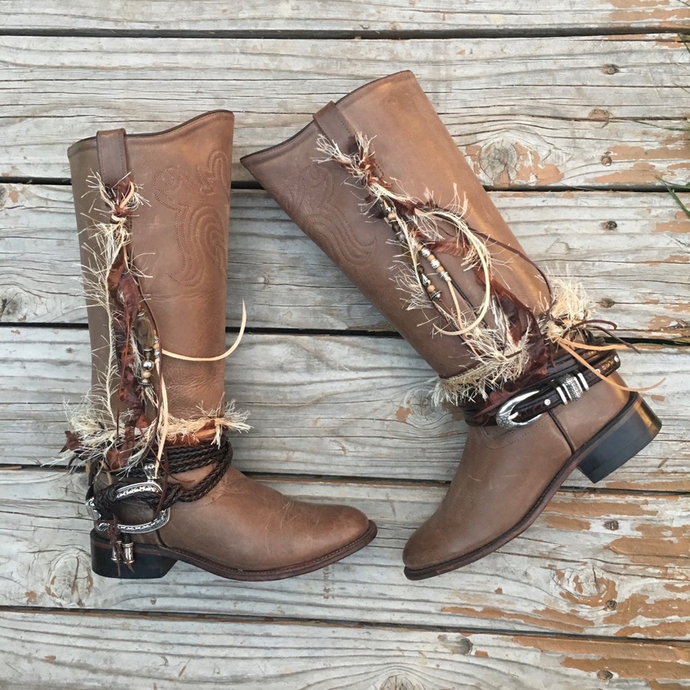 Sz 7.5 Riding Boots UPCycled Old West All Leather